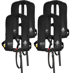 4er-Set 12skipper Rettungsweste 165N ISO Mit Manueller Auslösung, Schwarz