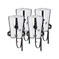 4er-Set 12skipper Automatik-Rettungsweste 165N ISO Mit Harness, Weiß