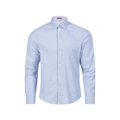 Musto Oxford Essential Langarmhemd Herren Hellblau