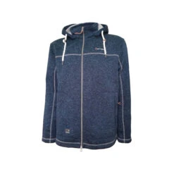 SALE: Dry Fashion Pellworm Strickfleece-Jacke Herren Marineblau-meliert
