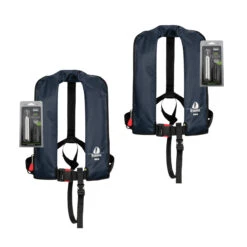 2er-Set 12skipper Automatik-Rettungsweste 165N ISO, Marineblau Inkl. 2 Wartungskits