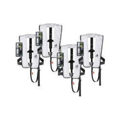 4er-Set 12skipper Automatik-Rettungsweste 165N ISO Mit Harness, Weiß Inkl. 4 Wartungskits