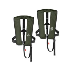 2er-Set 12skipper Automatik-Rettungsweste 165N ISO Mit Harness, Olive