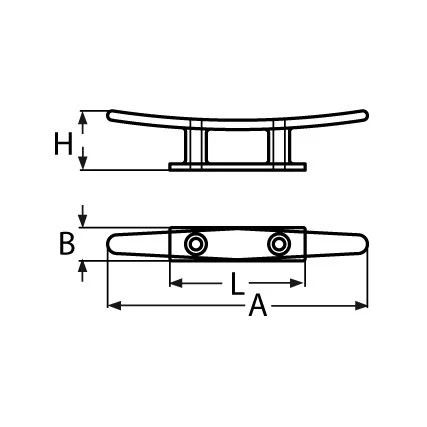 Edelstahl-Klampe Flach - Länge 150mm, Lochabstand 40mm 4 Edelstahl-Klampe Flach - Länge 150mm, Lochabstand 40mm – Bild 2